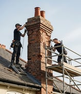 masonry contractor performing a chimney repair