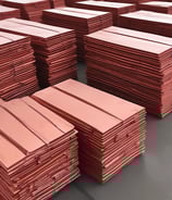 A close-up view of numerous copper rods arranged in a way that they appear to be extending outwards. The texture and grooves on the rods are prominently visible, creating an intricate pattern.