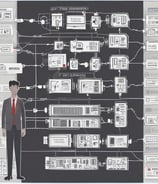 Text formed by small dots spelling the word 'DATA' followed by an asterisk, seen on a glass surface with a blurred building in the background.