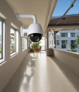 A close-up view of a server rack in a data center, showing rows of servers with blue LED lights glowing. Several network cables are connected to the servers, with labels indicating their connections.