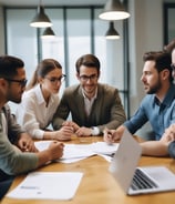 Jeunes techniciens en réunion