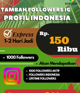 Jasa Buzzer Tambah Followers Indo Instagram 150 Ribu di Kota Kabupaten