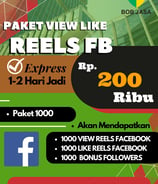 Jasa Buzzer View Like Share Konten Reels Facebook FB 200 ribu di Kota Kabupaten