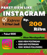 Jasa Buzzer View Like Share Konten Reels Instagram IG 200 ribu di Kota Kabupaten