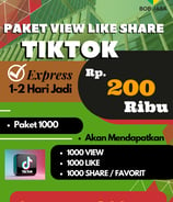 Jasa Buzzer View Like Share Konten Tiktok 200 ribu di Kota Kabupaten