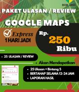 Jasa Buzzer Ulasan Review Google Maps 250 Ribu di Kota Kabupaten