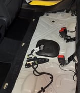 under back seats of a clean car