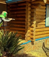 40 years of old stains removed for a fresh coat on this Log Home!