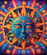 cosmic sun - psychedelic digital artwork