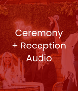 a bride and groom listening to maid of honor speech at wedding