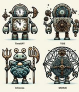 a set of four different types of clocks