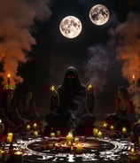  Ceremonia bajo luna llena, círculo sagrado, energía transformadora