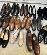 a bunch of shoes, selection of rental shoes
