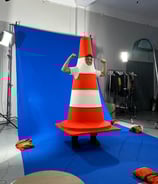 a man in a custom made mascot costume