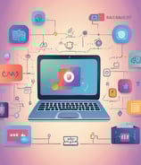 A business model canvas displayed on a corkboard features several categories with sticky notes of various colors. The categories include key partners, key activities, value proposition, customer relationships, customer segments, channels, cost structure, and revenue streams. Each category contains notes with handwritten text that describes elements of a business strategy, divided into sections using lines on the board.