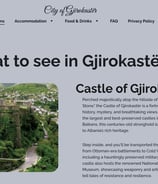 a website page with a picture of a castle