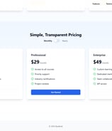 a pricing page for a pricing page on a website