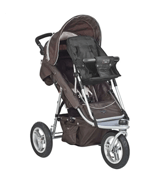 a stroller with a baby in a stroller