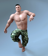 shirtless dancing soldier