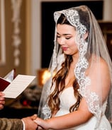 Groom reading his vows to his beautiful Hertfordshire bride