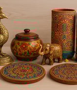 "Wood, metal, and clay handicraft items"
