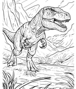 Moeilijke kleurplaat van een T-rex