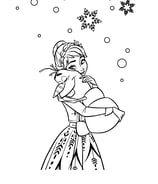 kleurplaat van Anna en olaf uit frozen