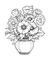 Moeilijke kleurplaat van een boeket bloemen