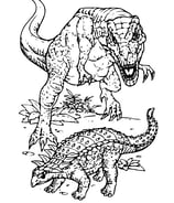 Moeilijke kleurplaat van dino's