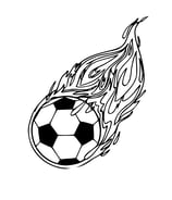 Voetbal in vlam kleurplaat