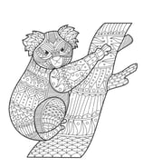 Mandala kleurplaat van een koala beer