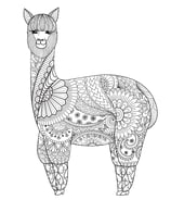 Mandala kleurplaat van een lama