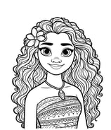 Moana prinses kleurplaat voor meiden