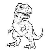 Makkelijke kleurplaat van een T-rex