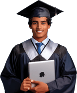 Teenager Boy Holding a MacBook