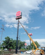 Octagonal Pole Manufactured By Hindustan Power Being Installed in Nepal