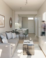 a living room with a couch and a television