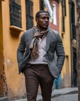 Fotografía de modelo de agencia de modelos en sesión urbana en la calle