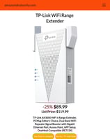 Best Deal on Amazon.  TP-Link Wifi Range Extender