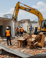 Pembongkaran rumah oleh tim Barbe'Que dalam layanan bongkar bangunan sampai rata tanah