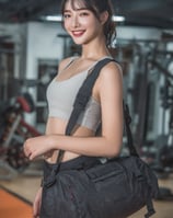 Good looking girl crossbody customized gym bag