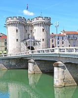 a bridge over a river with a bridge over it