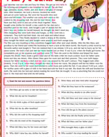 past simple marys saturday esl reading comprehension questions worksheet
