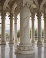 A close-up view of a smooth, creamy beige marble surface featuring intricate patterns and natural veining that give it a luxurious appearance.