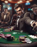 person using computer playing FPS game