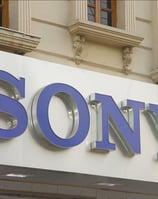 a sony logo on a sign that says sony