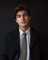 Modelo hombre posando en estudio para fotografía de agencia de modelos.