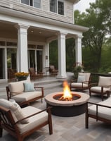 patio with outdoor furniture and fire pit