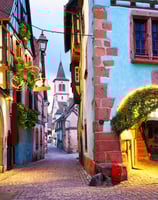 France Alsace village colorful Riquewhir