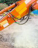 hydraulic hose line leaking spraying hydraulic oil before onsite repair in lakeland florida